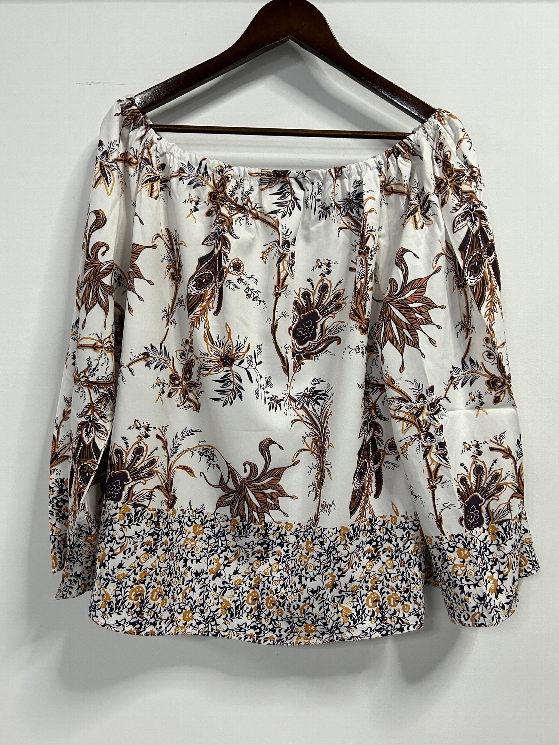  Plants Print Off Shoulder Top & Shorts Set