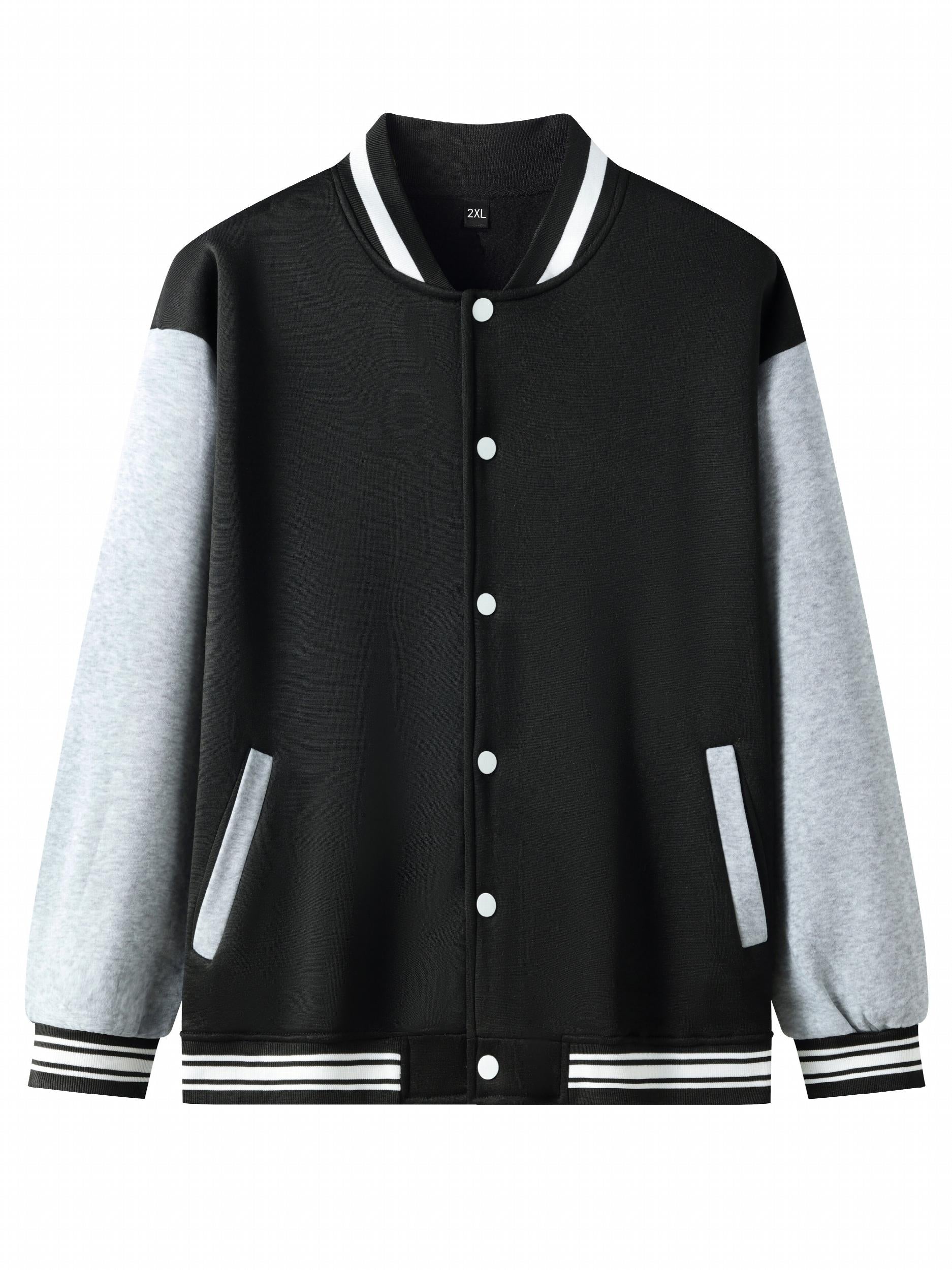 Heartbreaker Letter Print Rose Pattern Graphic Baseball Jacket Men