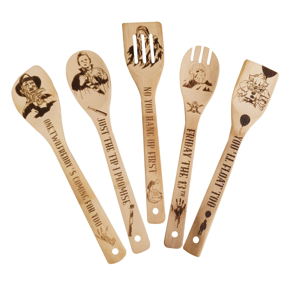 Christmas Bamboo Kitchen Utensils Set Halloween Decorative Cooking Tools