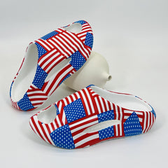 Women's Flag Pattern Pillow Slides Soft Sole Shoes