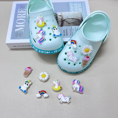 21pcs Luminous Rainbow & Unicorn Shoe Decoration Charms