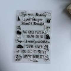Sentiment Transparent Stamp - Birthday Wishes Rubber Stamp