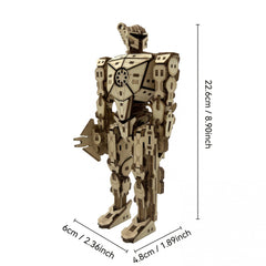 3D Wooden Puzzle Robot DIY Assembly Model Ages 14 Flexible Joints Basswood Gift