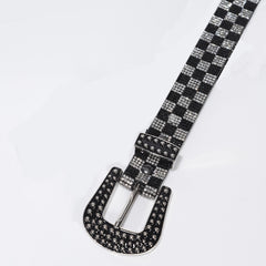 Vintage Rhinestone Belt Women's Y2K Hip Hop Jeans Pants Waistband