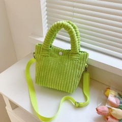 Corduroy Casual Women's Crossbody Bag Zip Tote Handbags
