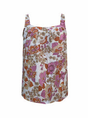 Floral Print Pleated Cami Top Women's Sleeveless Top