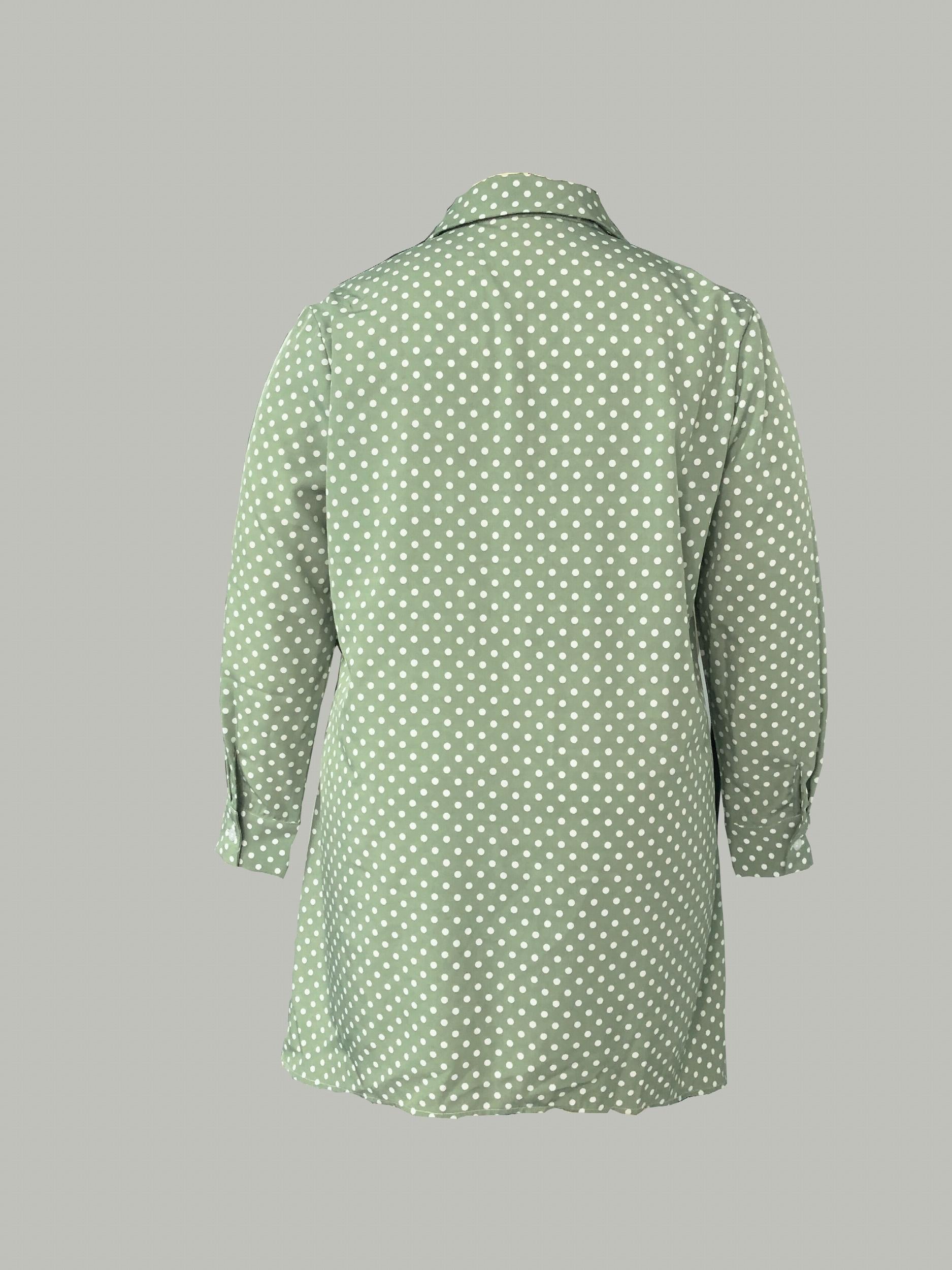  Polka Dot Long Sleeve Blouse