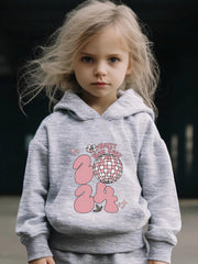 Girls Cartoon Hooded Sweatshirt & Sweatpants Set
