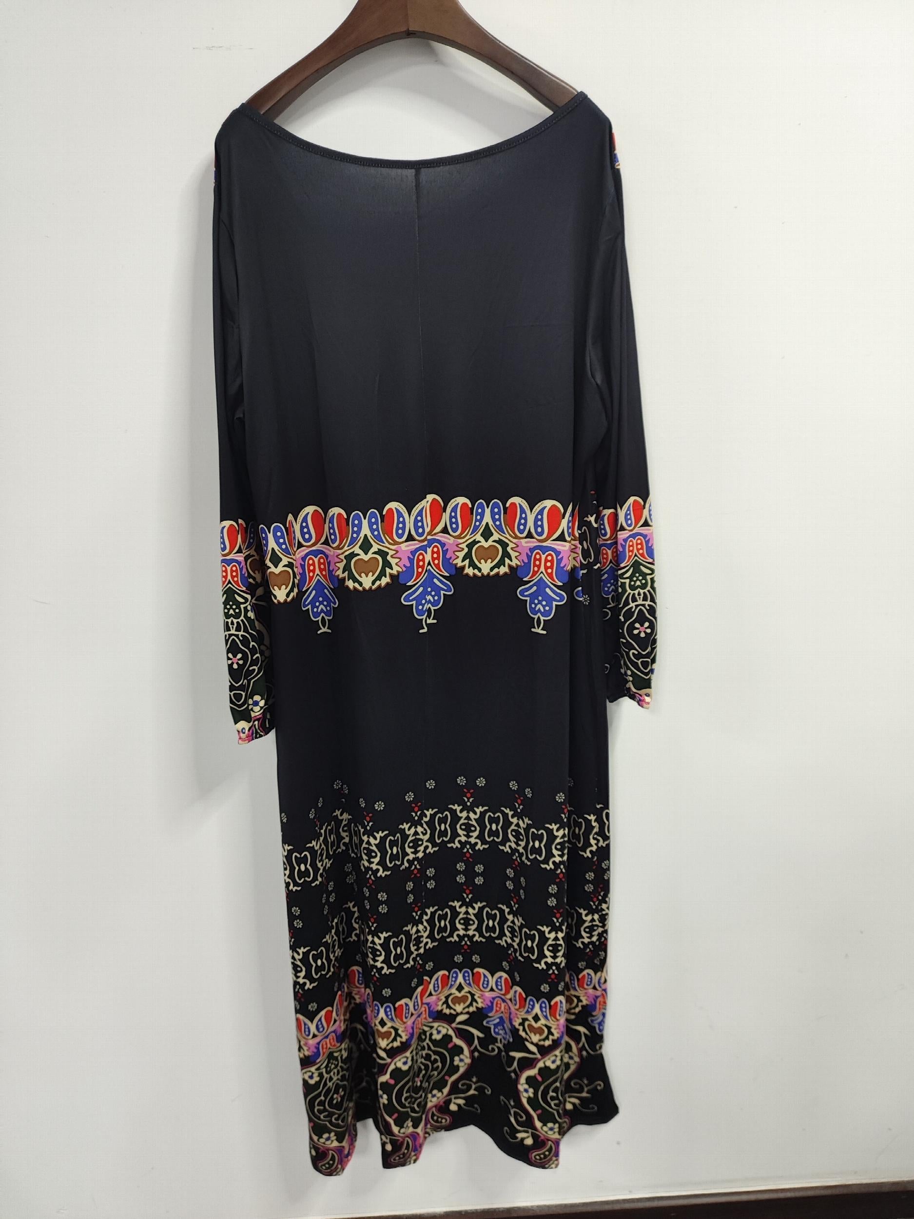  Floral Print Long Sleeve Maxi Dress
