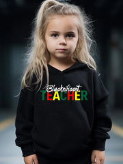 2pcs Colorful TEACHER Letter Hoodies Pants Set Spring Fall Sports Gift