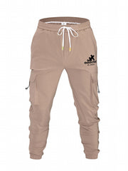 Men's Addicted Print Cargo Pants with Drawstring Pockets