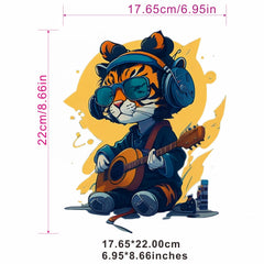 Rock Tiger Heat Transfer Stamping Patches For Men T shirt Hat Pillow