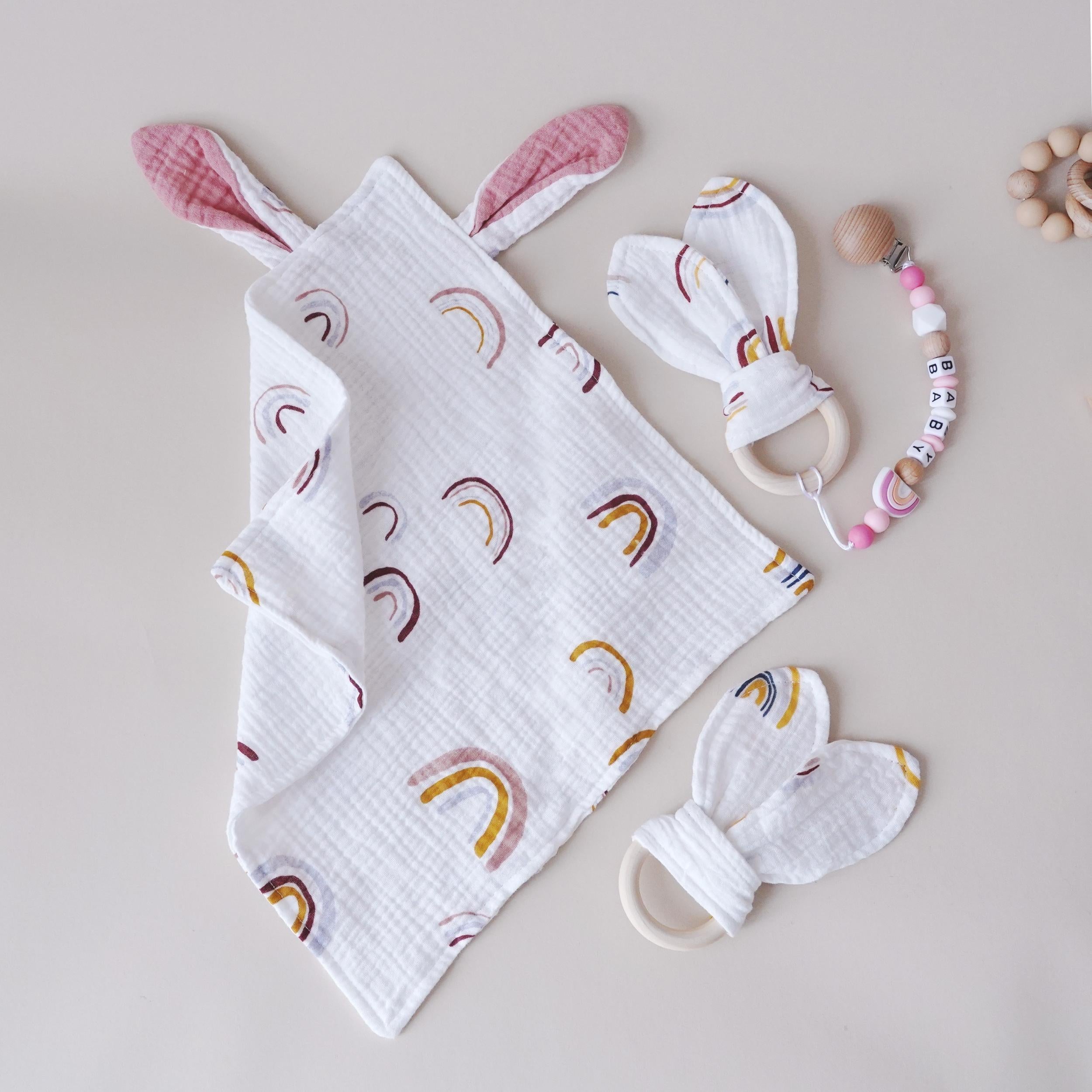 Soothing Towel Doll & Rabbit Ear Sleeping Companion Gift Set for Babies