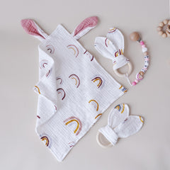 Soothing Towel Doll & Rabbit Ear Sleeping Companion Gift Set for Babies