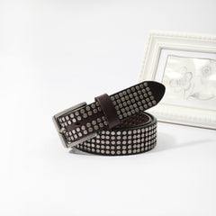 Men's Heavy Duty Rivet Head Western Cowboy Hip hop Punk PU Belt
