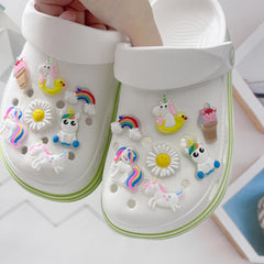 21pcs Luminous Rainbow & Unicorn Shoe Decoration Charms