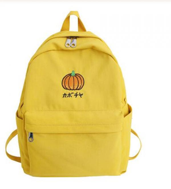 LENLEI Waterproof Nylon Women Backpack Cartoon Fruit Embroidery Girl School