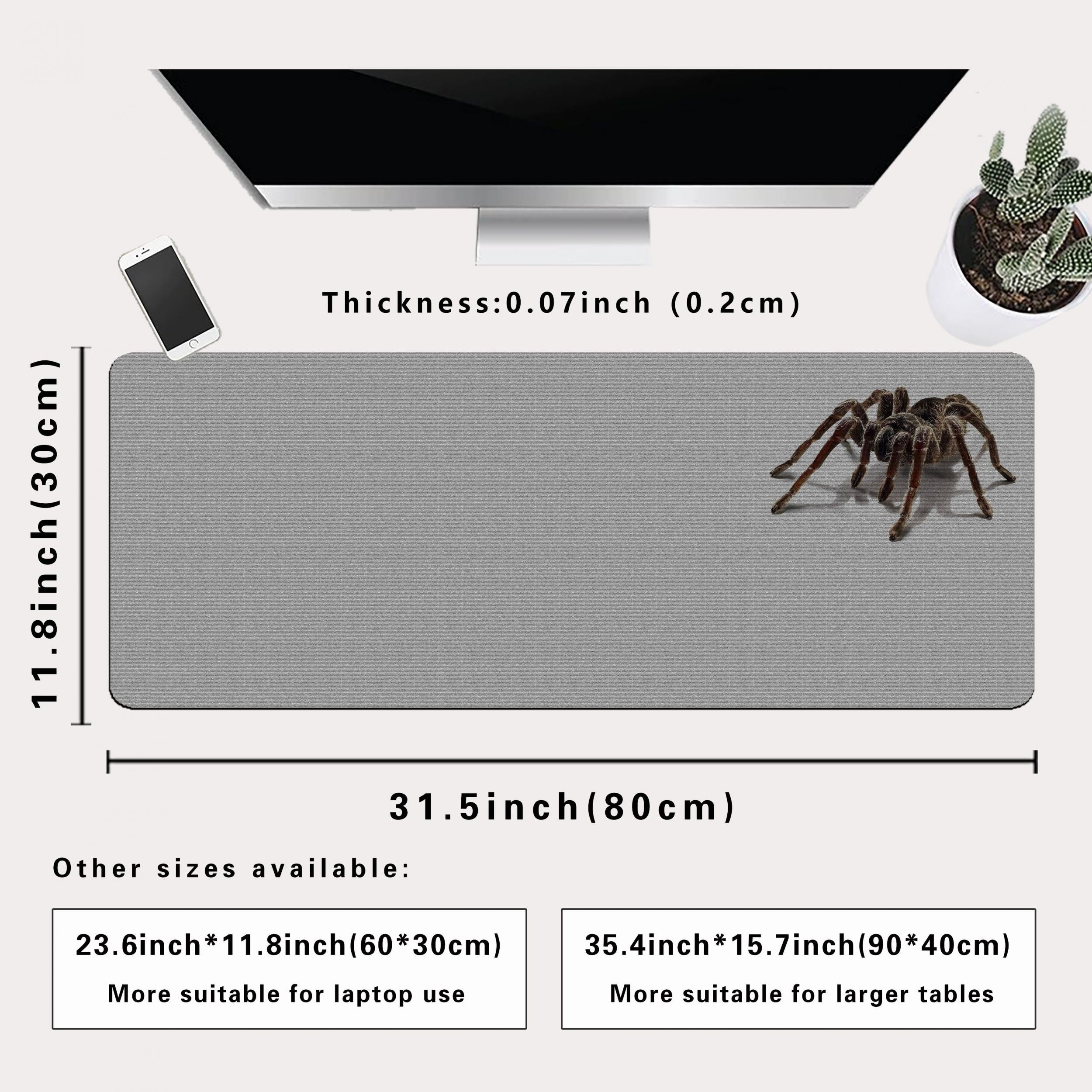 Spider Model Mouse Pad Large Office Gaming Desk Pad Non slip Rubber Mouse Pad