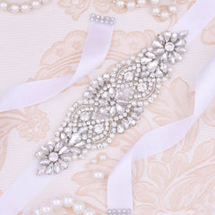 Crystal Bridal Belt Sash with Rhinestones for Upscale Gowns