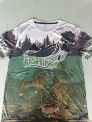 Fishing Theme 3D Print Men's Graphic T-shirt Short Sleeve Pullover Tops