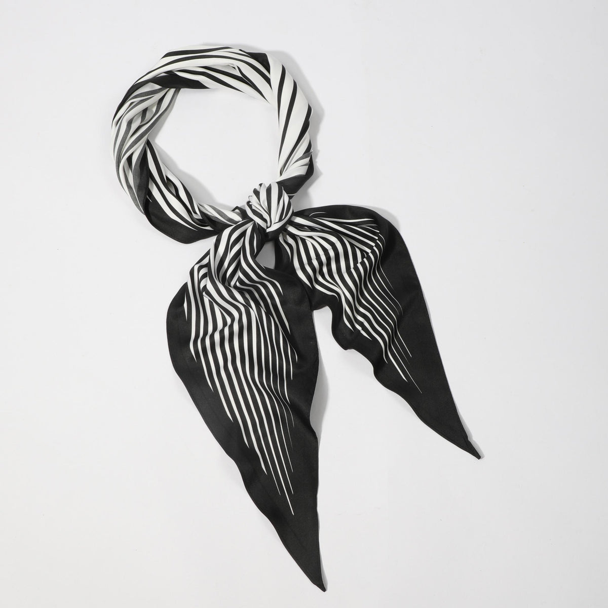 Stripe Print Rhombus Scarf Silk Shawl Women Head Wrap Satin Bandana