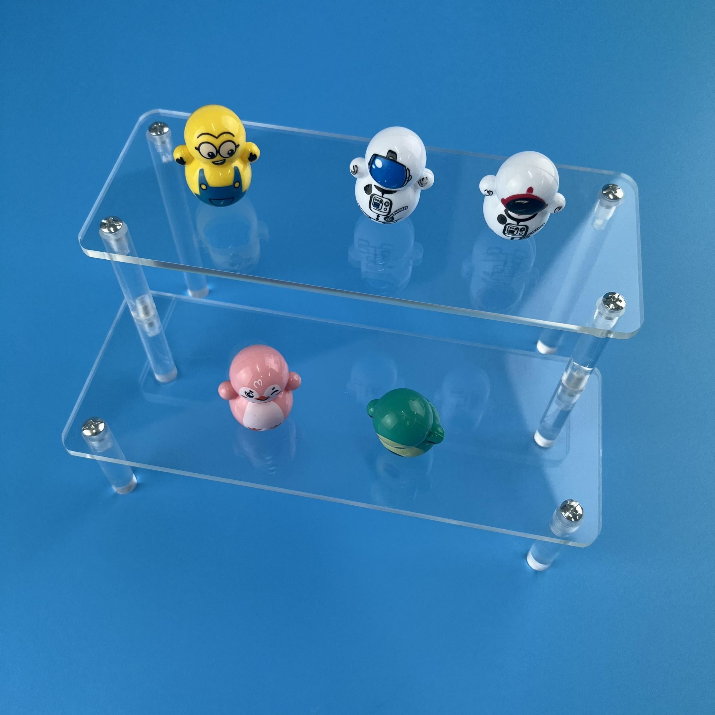 Acrylic Display Risers Clear Shelf Cupcake Stand Steps Organizer Decor