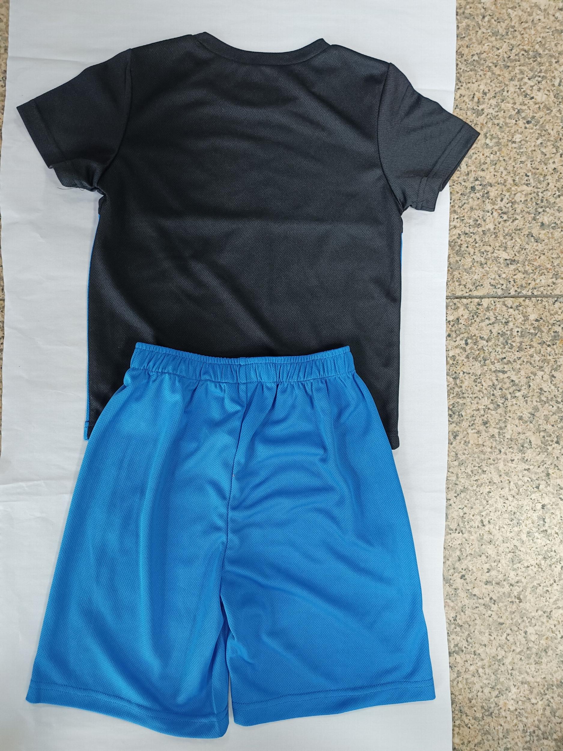 Boys' T Shirt and Shorts Set, Elastic Waistband, Contrast Letter Print