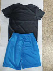 Boys' T Shirt and Shorts Set, Elastic Waistband, Contrast Letter Print
