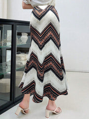  Women's Geometric Print Maxi Mermaid Skirt