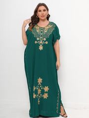  Floral Print Maxi Kaftan Dress