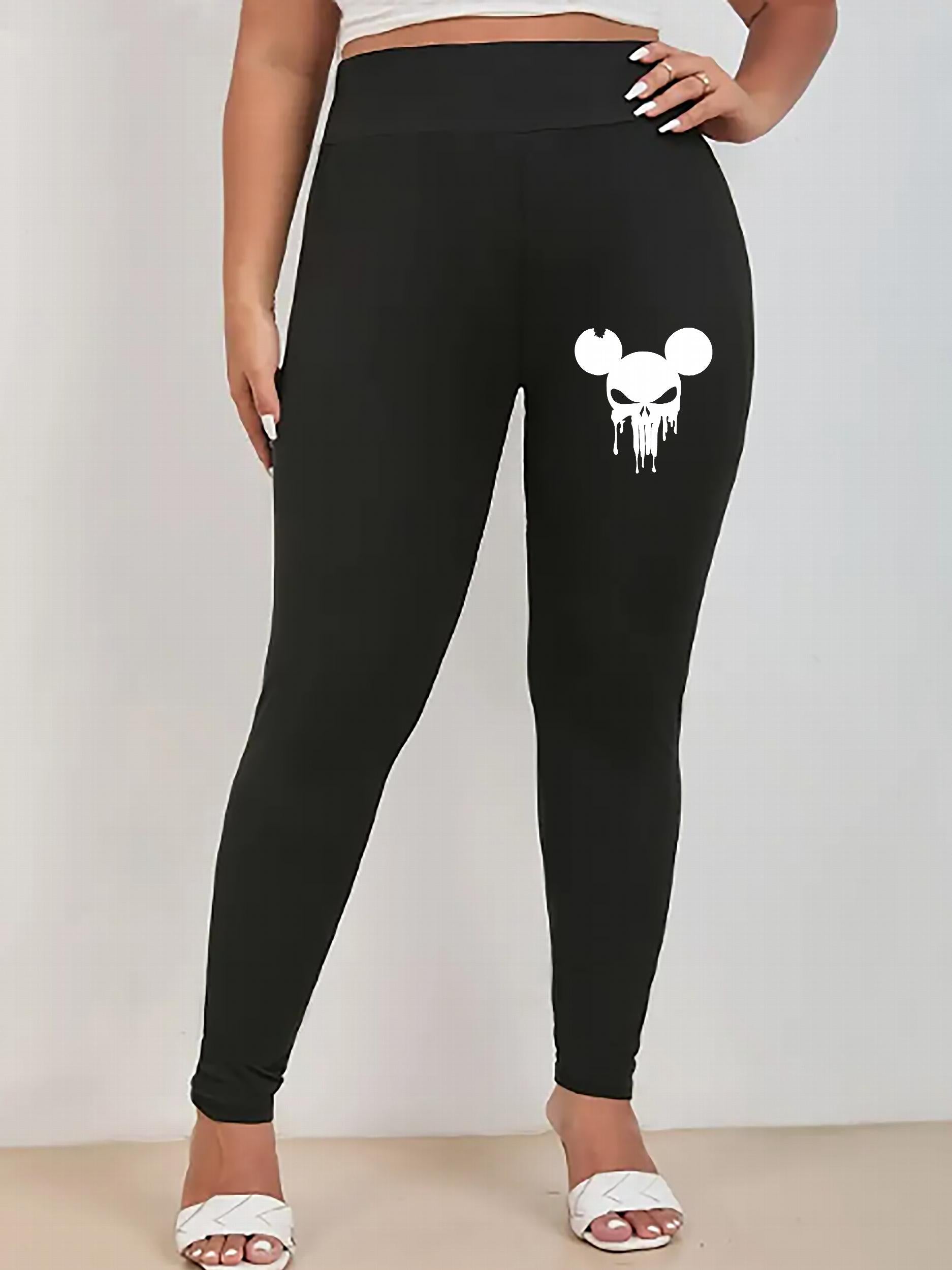  Graphic Print High Rise Skinny Leggings