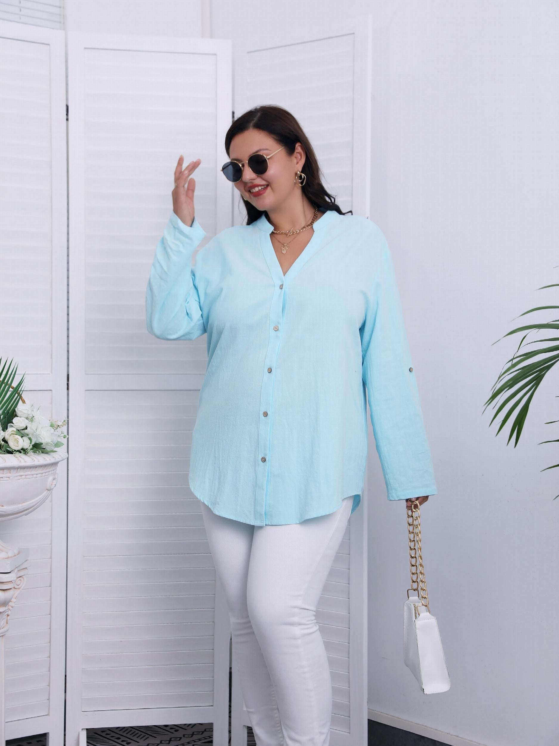  Casual Blouse Women's Plus