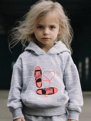 Rope Pattern Long Sleeve Hooded Sweatshirt Girls Cozy Hoodies