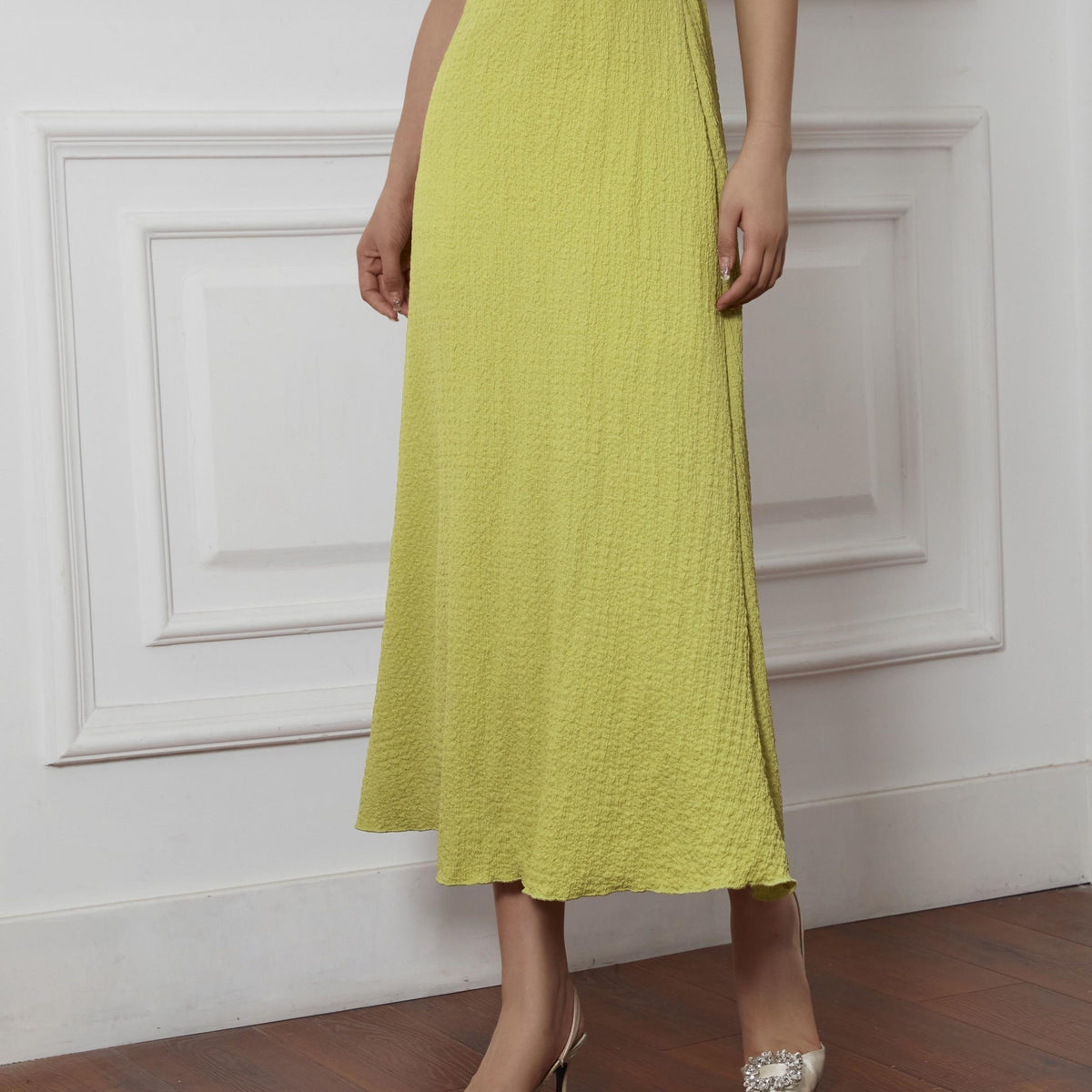 High Waist Textured Bodycon Skirt for Women