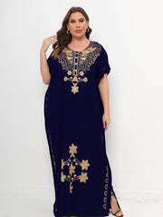  Floral Print Maxi Kaftan Dress