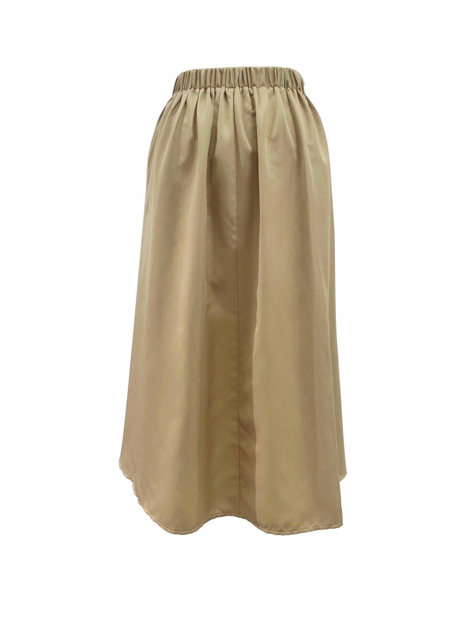  Satin High Rise A-line Maxi Skirt