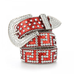 Geometric G Rhinestone PU Belt Hip Hop Jeans Pants Belts