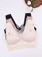 3pcs Lace Wireless Bras Push Up Women's Lingerie