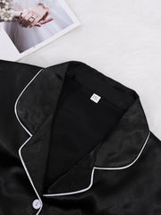  Satin Trim Short Sleeve Sleep Dress