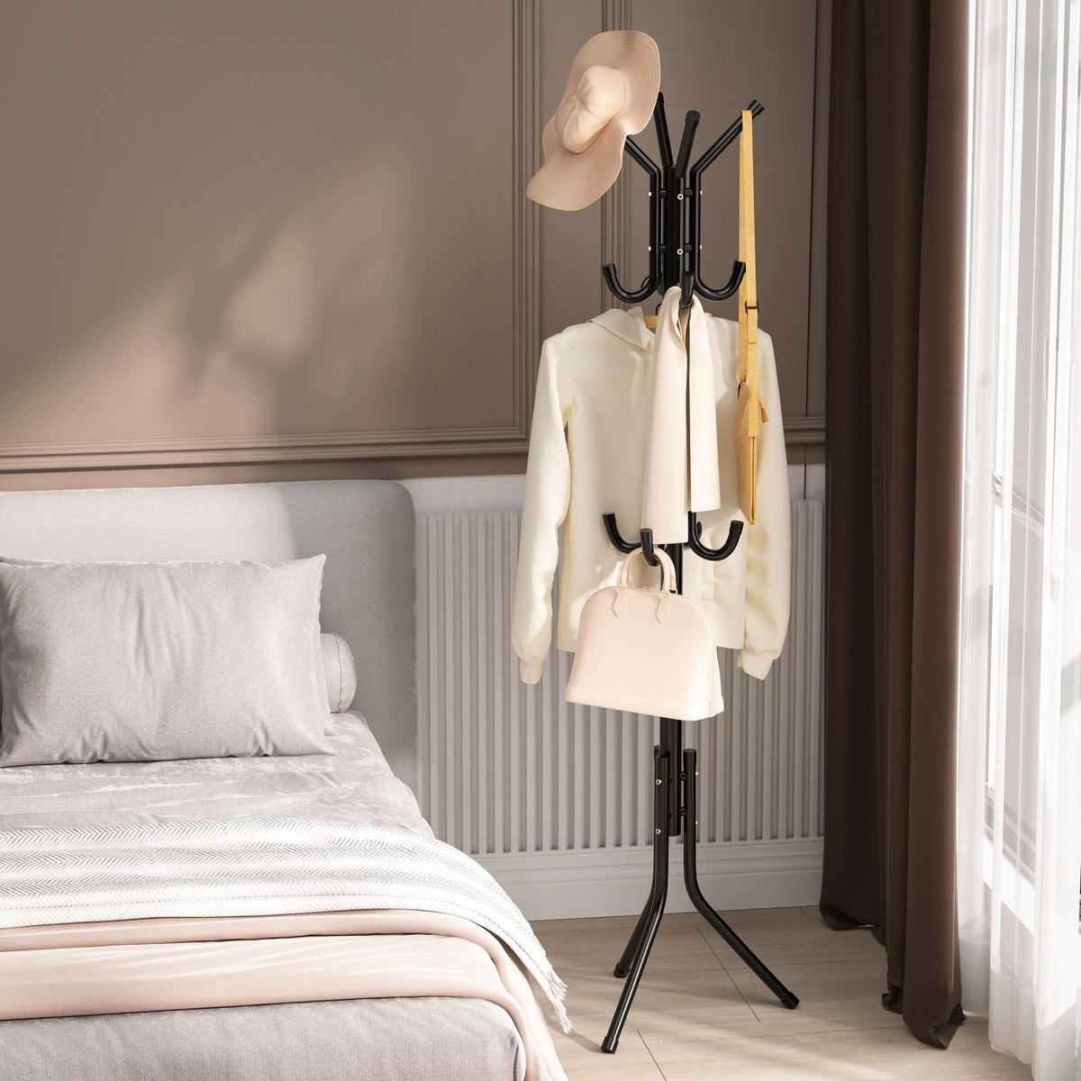 Clothes Hanging Storage Rack for Hats Coats Bags Scarves