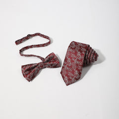 2pcs Men's Floral Necktie Bow Tie Set for Wedding
