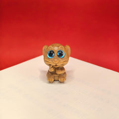 Hand Carved Mouse Statue Expressive Eyes Recycled Wood Mini Decor Gift