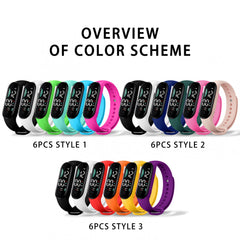 6pcs LED Sports Watch 24H Display Durable PVC Strap for Kids