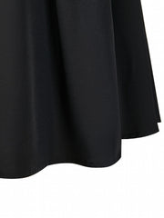  Retro Dress Colorblock Polka Dot Print Long Sleeve Round Neck Dress