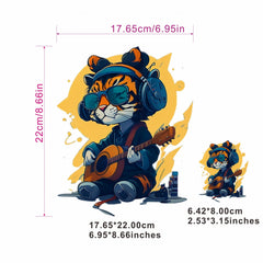 Rock Tiger Heat Transfer Stamping Patches For Men T shirt Hat Pillow