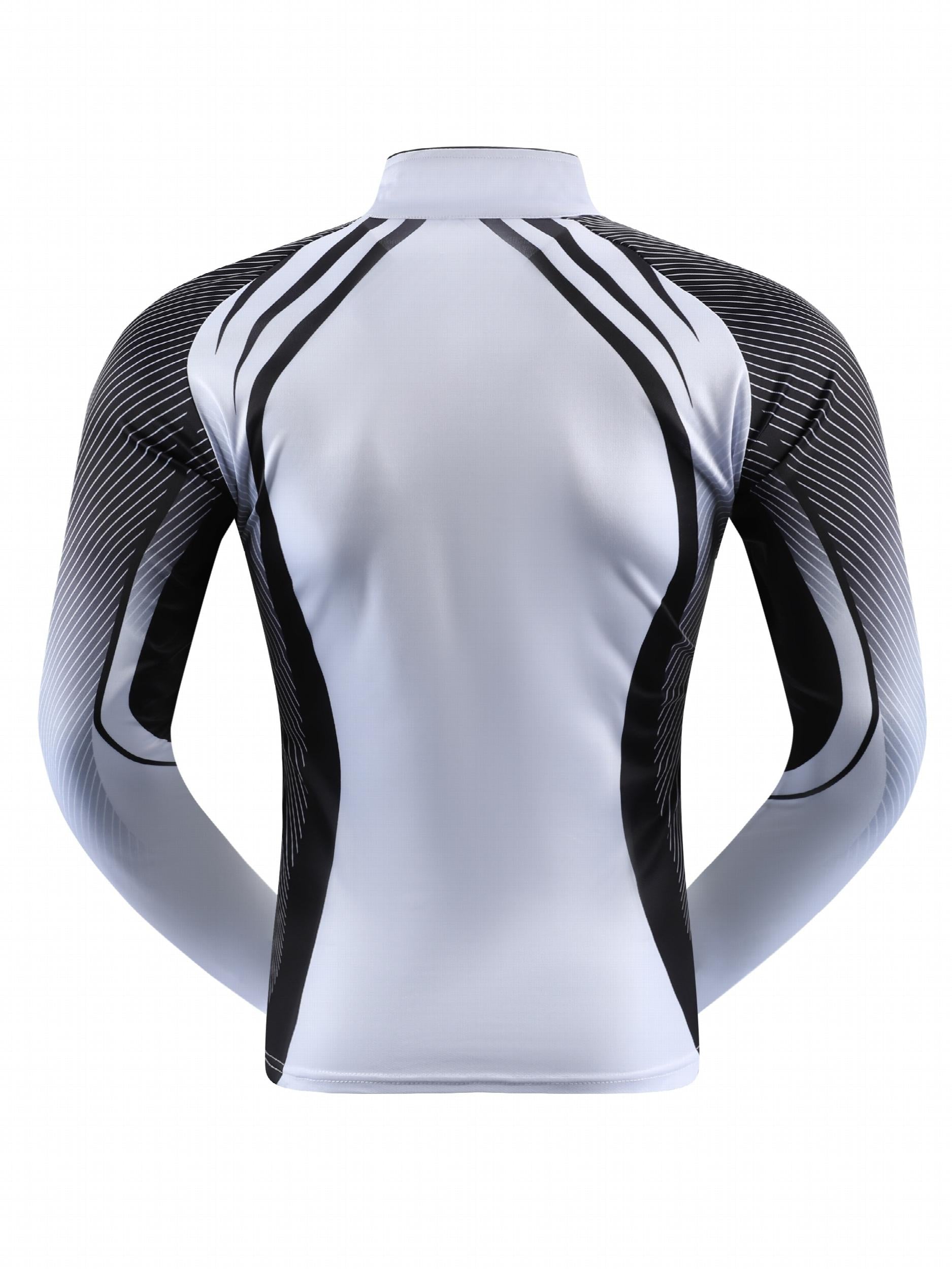 Men's Sun Protection Shirt Athletic Zip Up Rash Guard
