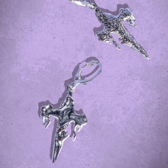 Halloween Gothic Cross Pendant Earring Necklace Set