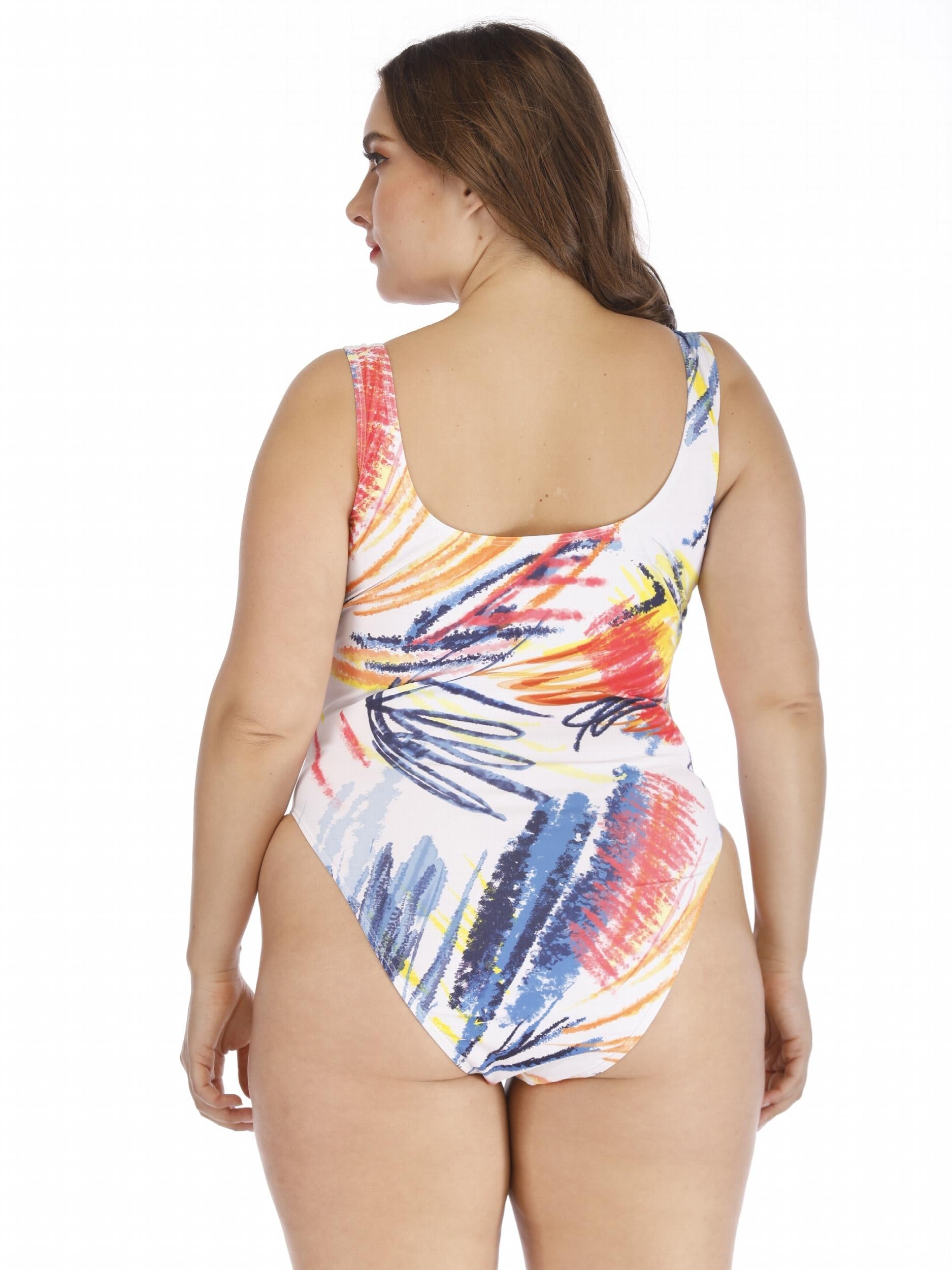  Graffiti Print One Piece Swimsuit