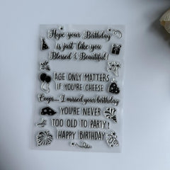 Sentiment Transparent Stamp - Birthday Wishes Rubber Stamp