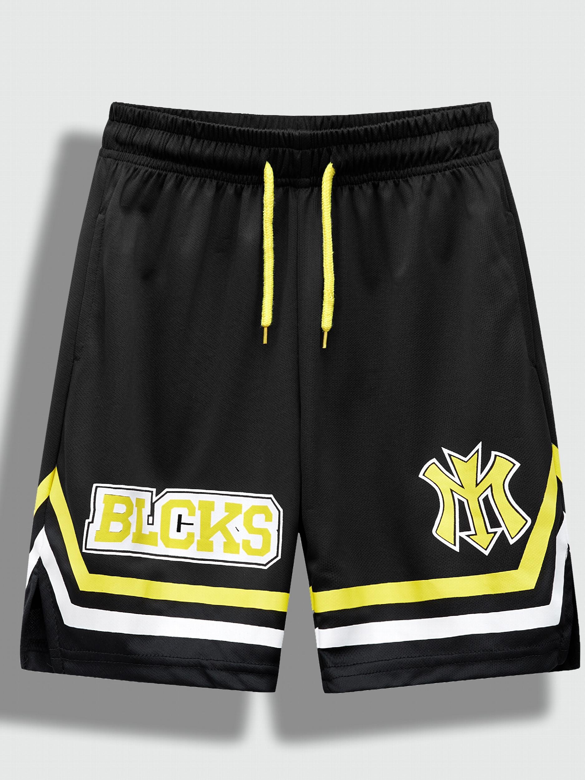Boys Teen Casual Letter Graphic Print Drawstring Shorts